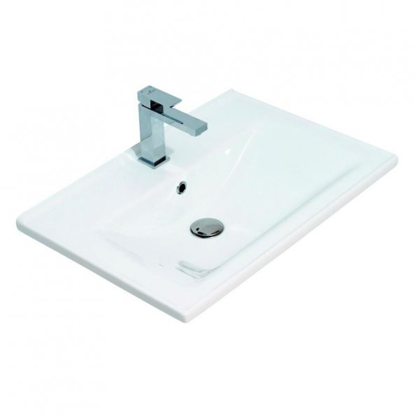 Teta Home Mersin 65 cm Mdf Banyo Lavabolu Alt Dolap  Safir Meşe-Beyaz - 3