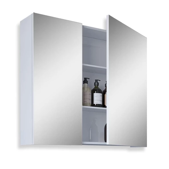 Teta Home Kahire 80CM Mdf Banyo Aynalı Üst Dolap  Beyaz - 2