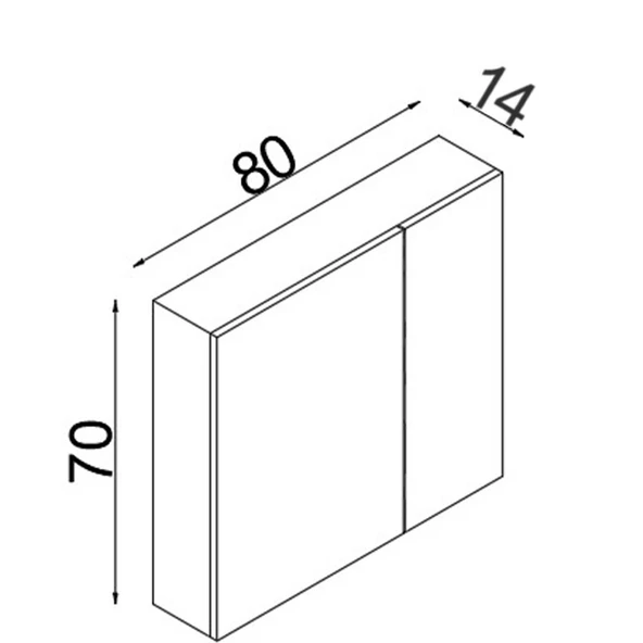 Teta Home Tokyo 80CM Mdf Banyo Üst Aynalı Dolap  Antrasit-Beyaz - 3