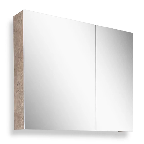 Teta Home Tokyo 80CM Mdf Banyo Üst Aynalı Dolap  Kafkas Meşe-Beyaz