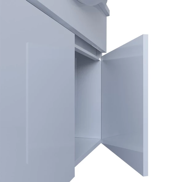 Teta Home Kahire 80 Cm Mdf Banyo Dolabı Seti  Beyaz - Resim 3