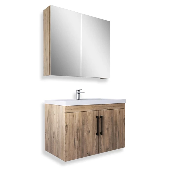 Teta Home Yalova 80 Cm Mdf Banyo Dolabı Seti  Atlantik Çam