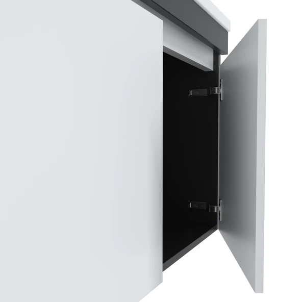 Teta Home Tokyo 80 Cm Mdf Banyo Dolabı Seti +Boy Dolabı  Antrasit-Beyaz - 3