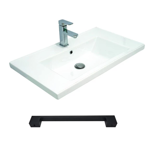 Teta Home Yalova 80 Cm Mdf Banyo Dolabı Seti  Beyaz - 3