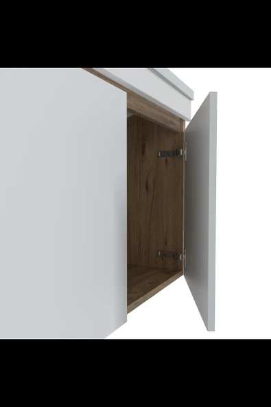 Teta Home Tokyo 80 Cm Mdf Banyo Dolabı Seti +Boy Dolabı  Atlantik Çam-Beyaz - Resim 3