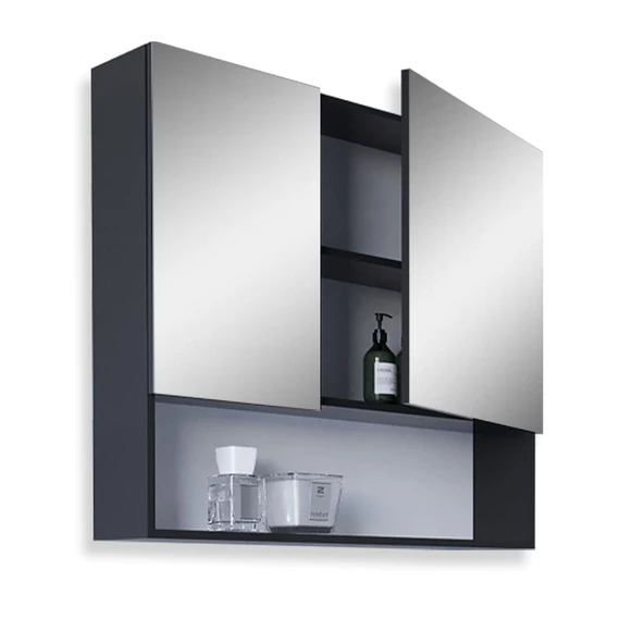 Teta Home Batum 65 Cm Mdf Banyo Üst Aynalı Dolap  Antrasit - 2