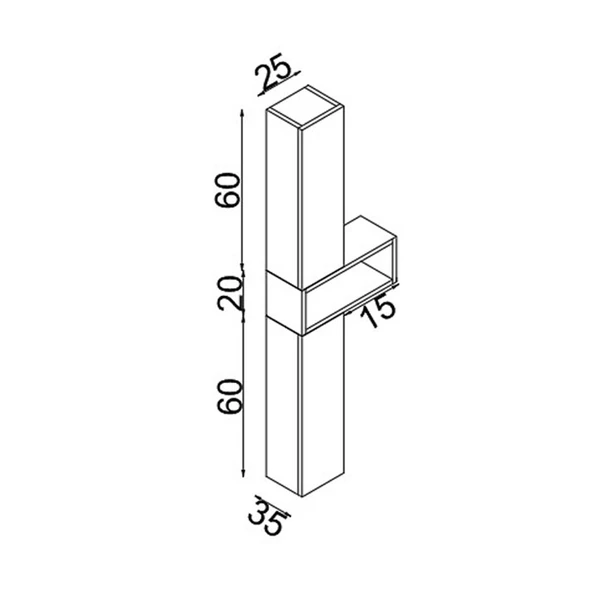 Teta Home Madrid Mdf Banyo Boy Dolabı  Antrasit-Atlantik Çam - 3