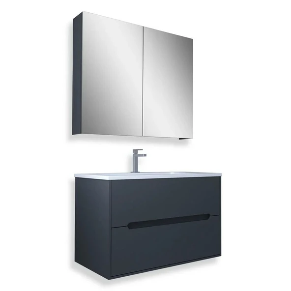 Teta Home Madrid 65 cm Mdf Banyo Dolabı Seti  Antrasit - 1