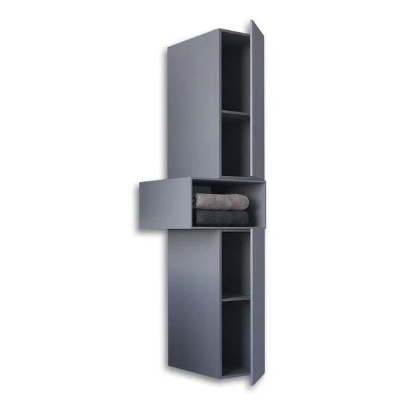 Teta Home Madrid Mdf Banyo Boy Dolabı  Sis gri - 2