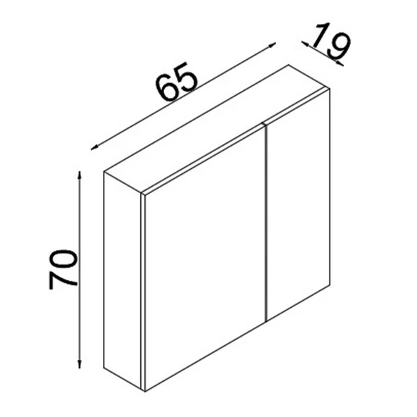 Teta Home Tokyo 65CM Mdf Banyo Üst Aynalı Dolap  Kafkas Meşe - 4