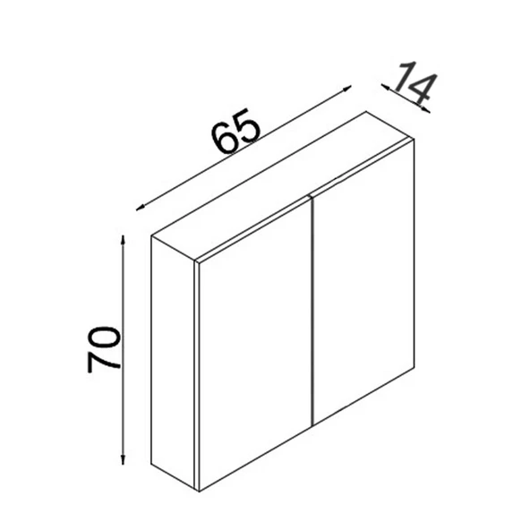 Teta Home Tokyo 65CM Mdf Banyo Üst Aynalı Dolap  Antrasit-Beyaz - 3