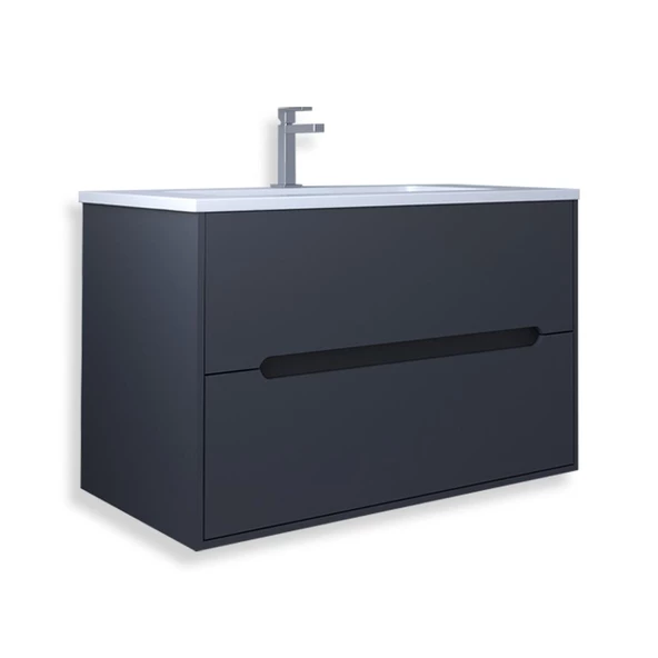 Teta Home Madrid 80 cm Mdf Banyo Lavabolu Alt Dolap  Antrasit