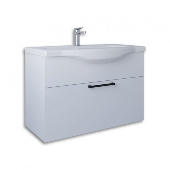 Teta Home Eko 80 cm Mdf Banyo Lavabolu Alt Dolap  Beyaz