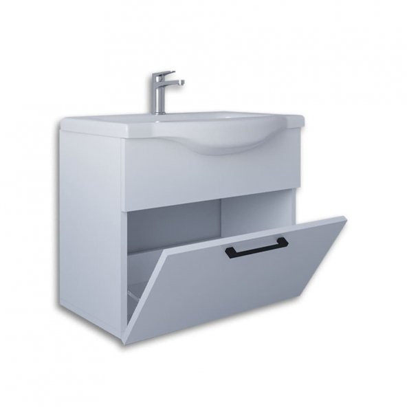 Teta Home Eko 80 cm Mdf Banyo Lavabolu Alt Dolap  Beyaz - 4