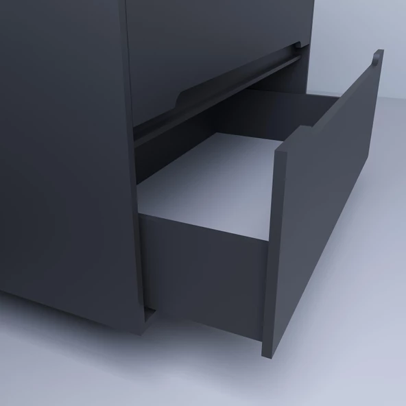 Teta Home Madrid 80 cm Mdf Banyo Lavabolu Alt Dolap  Antrasit - Resim 3
