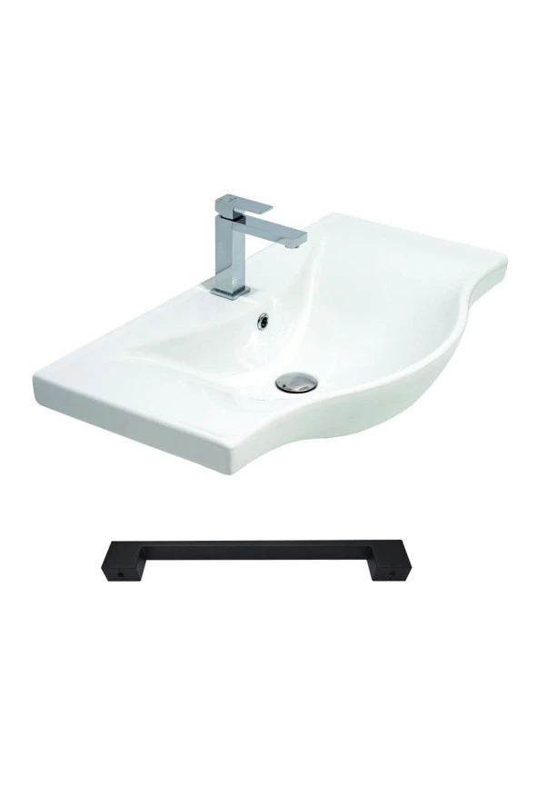 Teta Home Eko 65 cm Mdf Banyo Lavabolu Alt Dolap  Antrasit-Beyaz - Resim 3