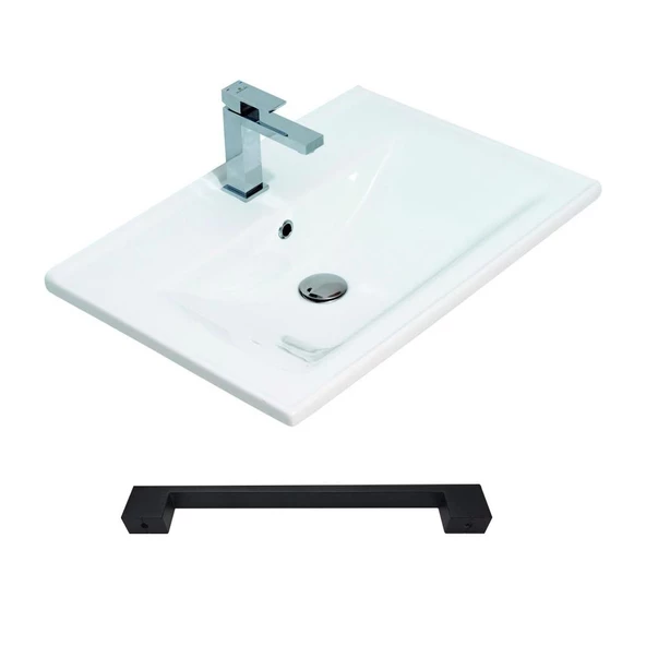 Teta Home Batum 80 cm Mdf Banyo Lavabolu Alt Dolap  Antrasit - 3