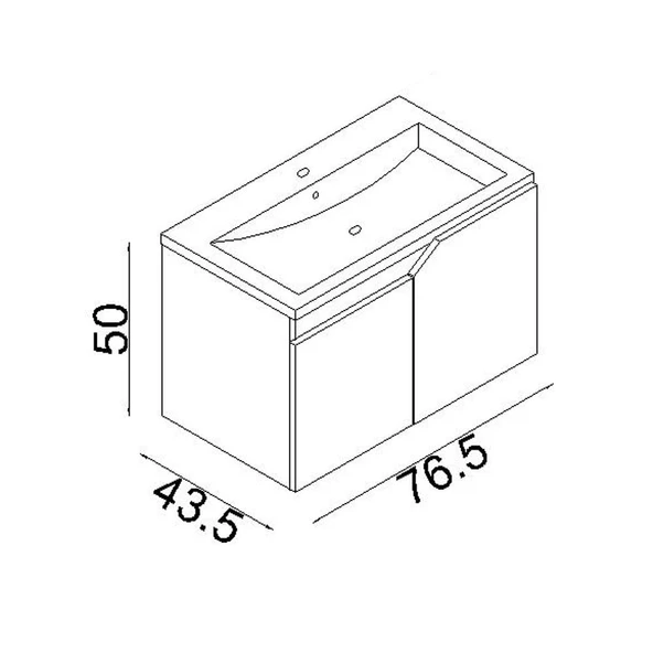 Teta Home Napoli 80 Cm Mdf Banyo Lavabolu Alt Dolap  Antrasit - 4
