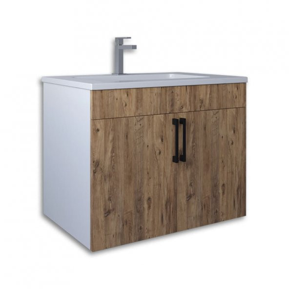 Teta Home Prag 65 cm Mdf Banyo Lavabolu Alt Dolap  Beyaz-Atlantik Çam