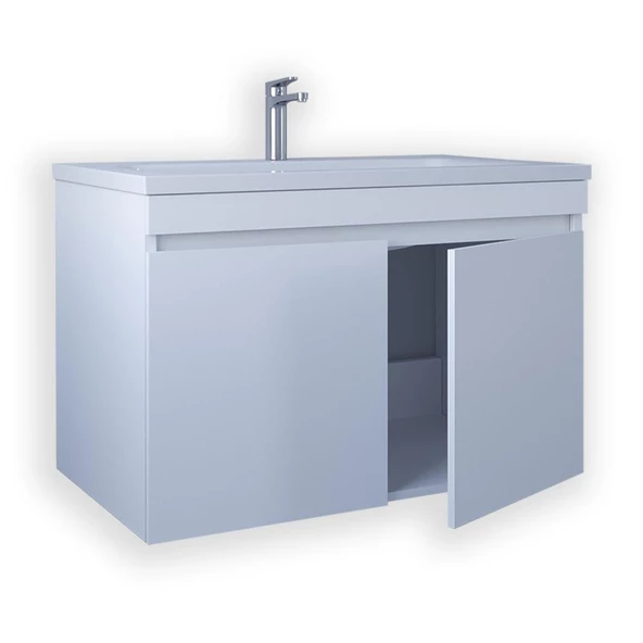 Teta Home Tokyo 65 cm Mdf Banyo Lavabolu Alt Dolap  Beyaz - 2