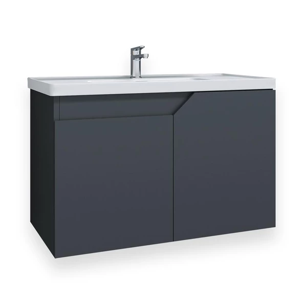 Teta Home Napoli 65 Cm Mdf Banyo Lavabolu Alt Dolap  Antrasit