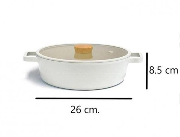 Neoflam Döküm Tencere Cam Kapaklı Fika Kısa 26cm Bej - 3