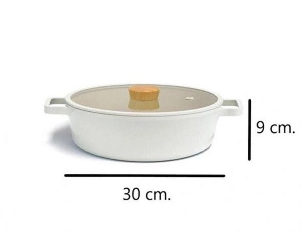 Neoflam Döküm Tencere Cam Kapaklı Fika Kısa 30cm Bej - 2