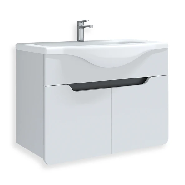 Teta Home Meksika 65 cm Mdf Banyo Lavabolu Alt Dolap  Beyaz-Antrasit - 1