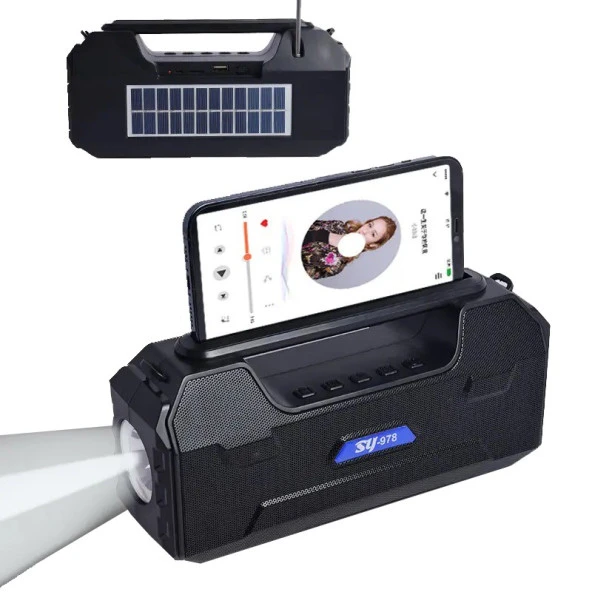 Concord SY978 Solar Güneş Enerji FM Radyo Bluetooth Hoparlör - 3