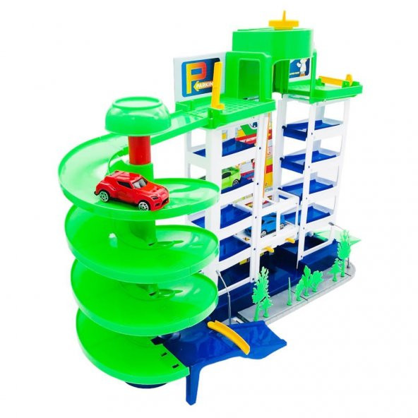 Toysan Oyuncak Asansörlü Garaj Seti TOY-41, 3lü Arabalı Garaj Seti - 3