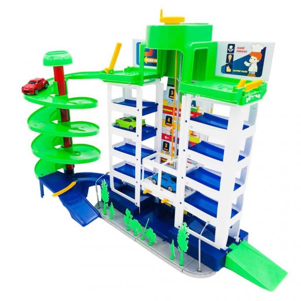 Toysan Oyuncak Asansörlü Garaj Seti TOY-41, 3lü Arabalı Garaj Seti - 4