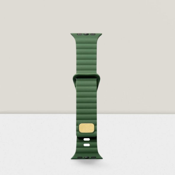 Cosmostech Akıllı Saat Watch için Uyumlu 42MM 44MM 45MM 49MM 1/2/3/4/5/6/se/7/8/ultra Silikon Kordon ve Kayışı Dalgalı Şerit Tasarım Yeşil