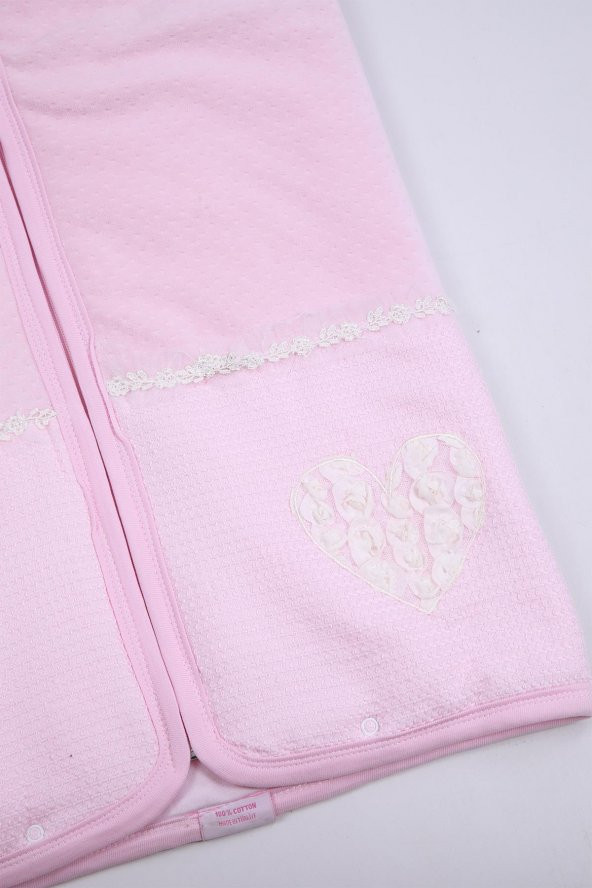 Babyhola 100 Pamuk Kız Erkek Bebek Kundak Fermuarlı Kadife Battaniye Yenidoğan Hediyelik Hastane Çıkışı 3999 - 3