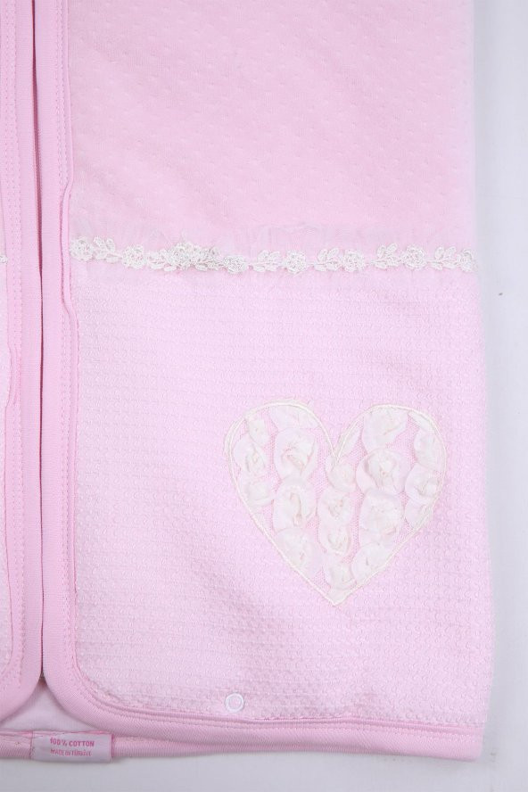 Babyhola 100 Pamuk Kız Erkek Bebek Kundak Fermuarlı Kadife Battaniye Yenidoğan Hediyelik Hastane Çıkışı 3999 - 4