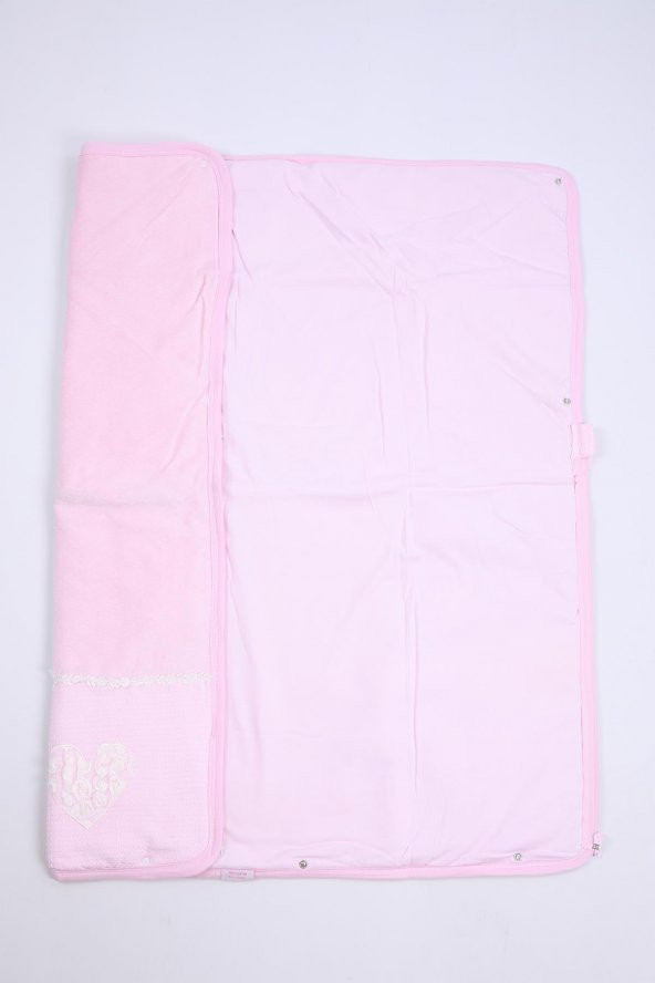 Babyhola 100 Pamuk Kız Erkek Bebek Kundak Fermuarlı Kadife Battaniye Yenidoğan Hediyelik Hastane Çıkışı 3999 - 7