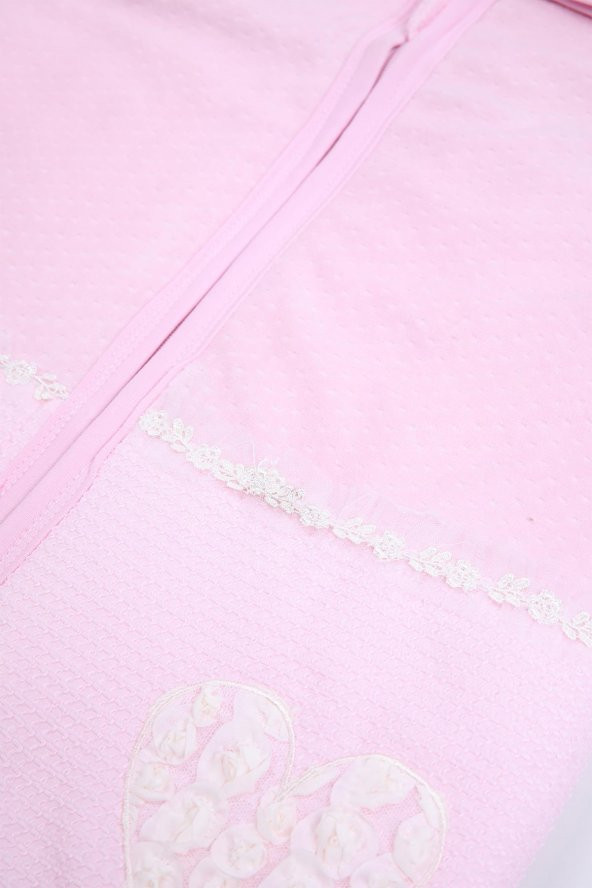 Babyhola 100 Pamuk Kız Erkek Bebek Kundak Fermuarlı Kadife Battaniye Yenidoğan Hediyelik Hastane Çıkışı 3999 - 8