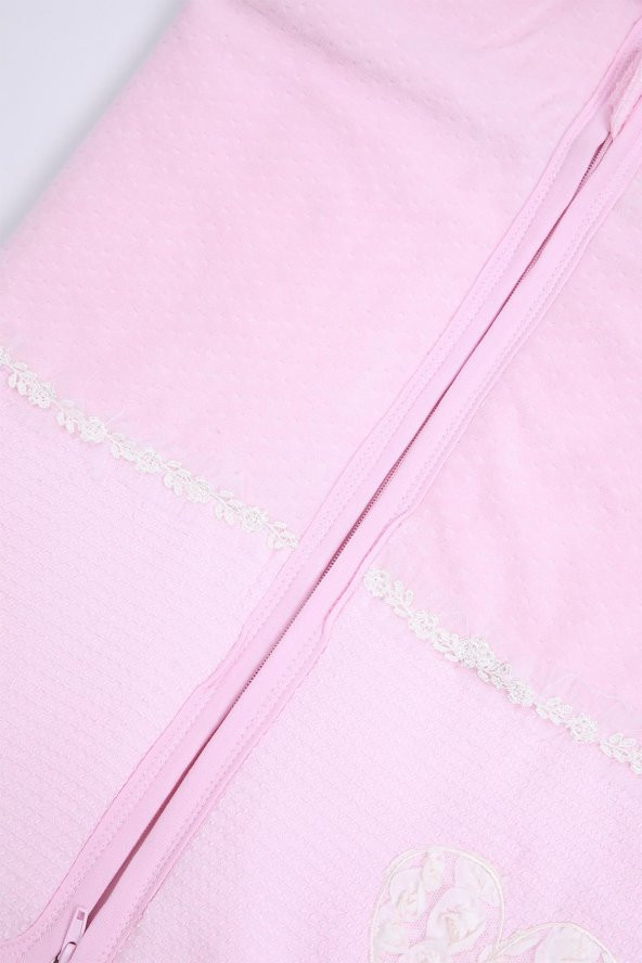 Babyhola 100 Pamuk Kız Erkek Bebek Kundak Fermuarlı Kadife Battaniye Yenidoğan Hediyelik Hastane Çıkışı 3999 - 9