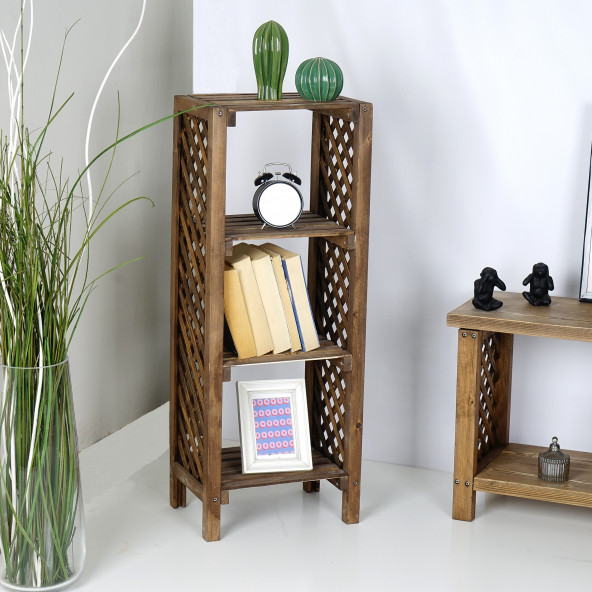 Woodensa Ahşap Çok Amaçlı 4 Katlı Kitaplık WDN226KTP