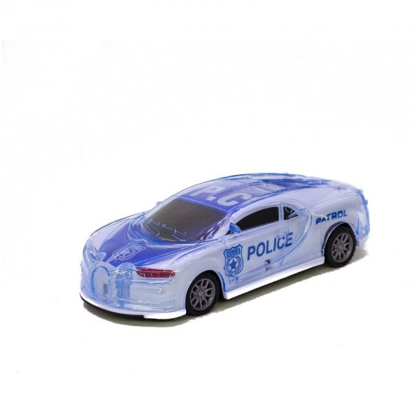 Oyuncak Polis Arabası Bugatti Işıklı Sesli Sürtmeli 15 Cm