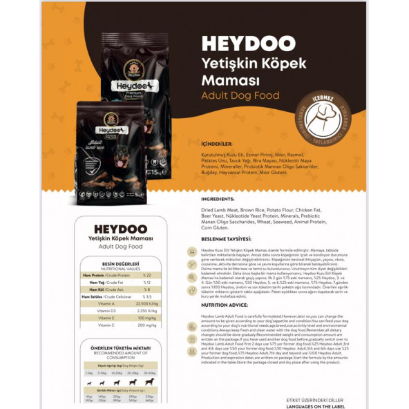 Heydoo Kuzu Etli Yetişkin Köpek Maması 15 Kg - 4