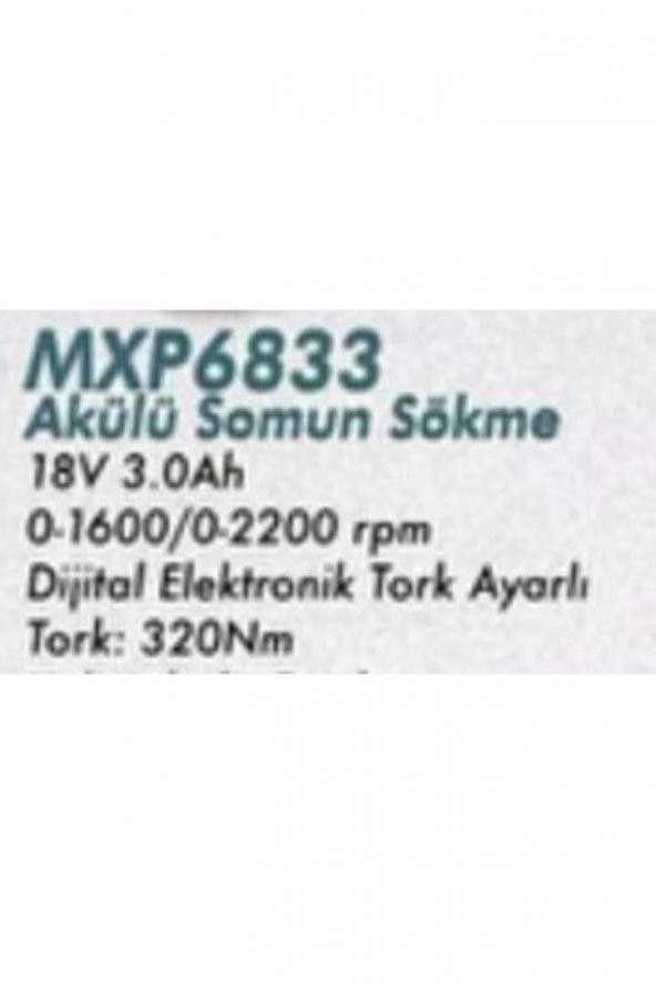 Mxp6833 Çift Akülü Darbeli Kömürsüz Somun Sıkma 3a 18v - 2