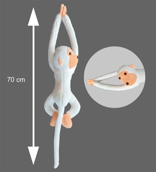 Elleri Yapışan Oyun Ve Uyku Arkadaşı 70 Cm Peluş Maymun Oyuncak - Hediyelik - Aksesuar Ve Süs - Oyun Ve Uyku Arkadaşı - 4