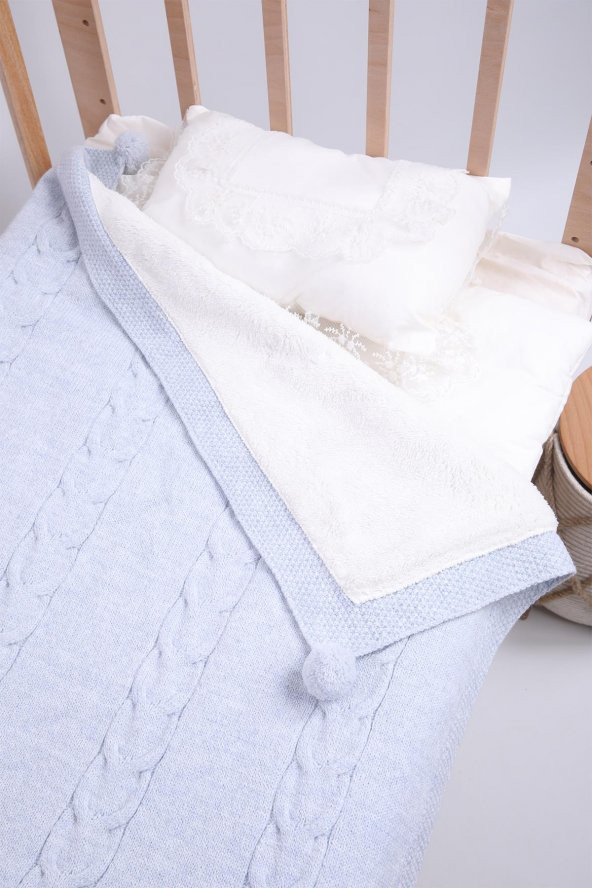 Babyhola Organik %100 Triko Velsoft Kız Erkek Bebek Battaniye Yenidoğan Hastane Çıkışı 4043 - 6