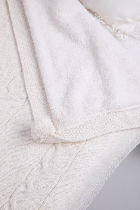 Babyhola Organik %100 Triko Velsoft Kız Erkek Bebek Battaniye Yenidoğan Hastane Çıkışı 4043 - 12