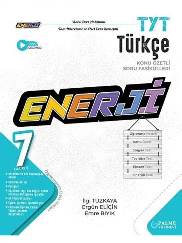 PALME YKS TYT ENERJİ TÜRKÇE KONU ÖZETLİ SORU FASİKÜLLERİ *YENİ*