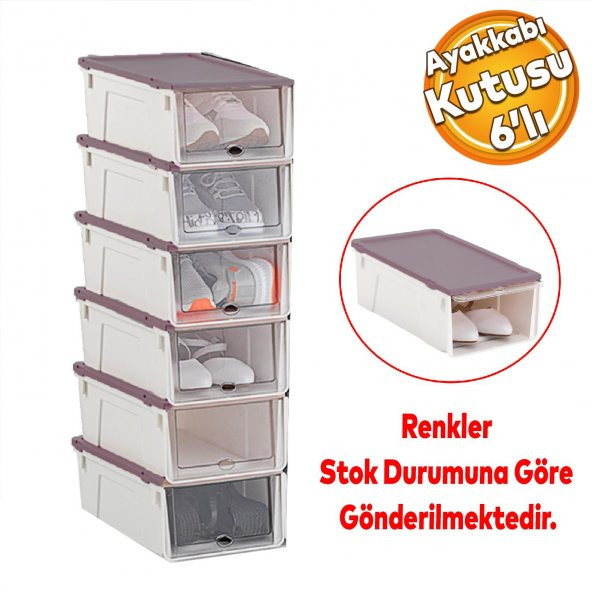 Modüler Korunaklı Saklama Koruma 6 Lı Erkek Ayakkabı Düzenleyici Kapaklı Kutu Kutusu EH303