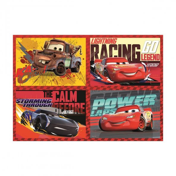 Disney Cars Arabalar 4 Adet Yapboz 24-35-54-70 Parçalı 4 ü 1 Arada Puzzle - 2