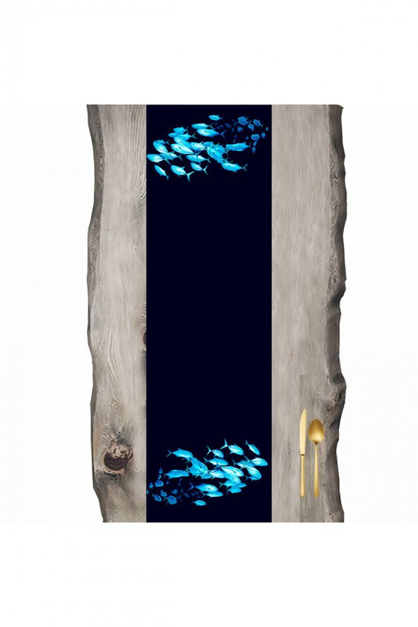 Lacivert Sürü Balıklar Marin Ranır - Runner ürün görseli 1