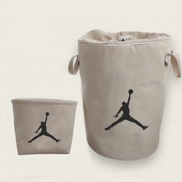 Jordan Basketball Nakışlı Bez Oyuncak & Kirli Sepet Seti