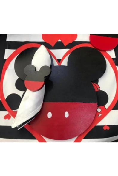 Mickey Mouse Ahşap Supla - Amerikan Servis - Tabak Altı - 2